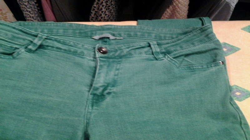 Jean Pantalon  skinny vert 2