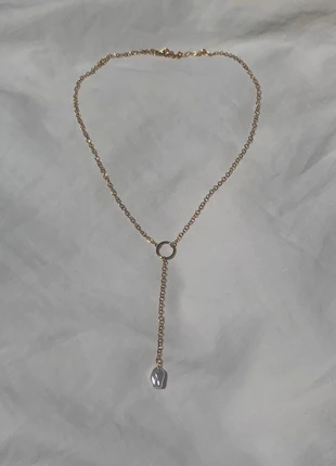 ibiza Summer style Collier en Y avec perle baroque, acier inoxydable plaqué or, marque: Boutique indépendante, état: Neuf sans étiquette, 14,95 €, 16,40 € Protection acheteurs incluse