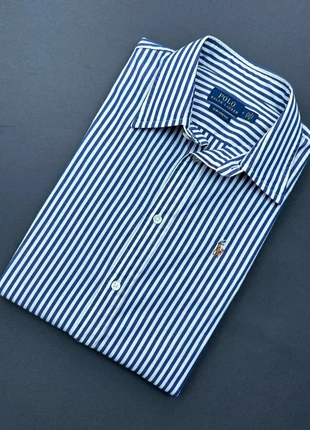 Chemise Ralph Lauren à rayures Bleu/Blanc - Taille M/4/38 Femme - Coupe Slim Stretch - Comme neuf, marca: Ralph Lauren, estado: Muy bueno, tamaño: M / 38 / 10, 59,00 €, 62,65 € Protección al comprador Pro incluida