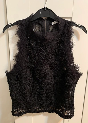 Blusa de blonda negra de Zara, marque: Zara, état: Neuf sans étiquette, taille: S / 36 / 8, 2,50 €, 3,33 € Protection acheteurs incluse