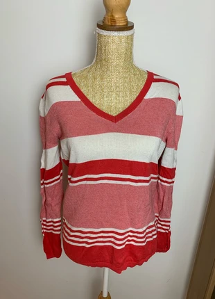 Pull Col en V Rayures Rouge Tommy Hilfiger - Taille L Femme, brand: Tommy Hilfiger, condition: Very good, size: L / 40 / 12, €15.00, €16.45 includes Buyer Protection Pro