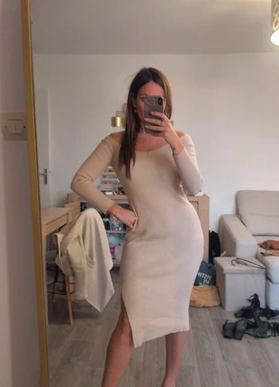 Robe pull beige côtelée, marca: Boutique Italiana, estado: Muy bueno, tamaño: S / 36 / 8, 6,00 €, 7,00 € Protección al comprador incluida