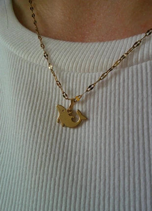 🌟 baleine doré 🌟 sérénité 🌟 collier acier inoxydable, condition: Very good, €8.00, €9.10 includes Buyer Protection Pro