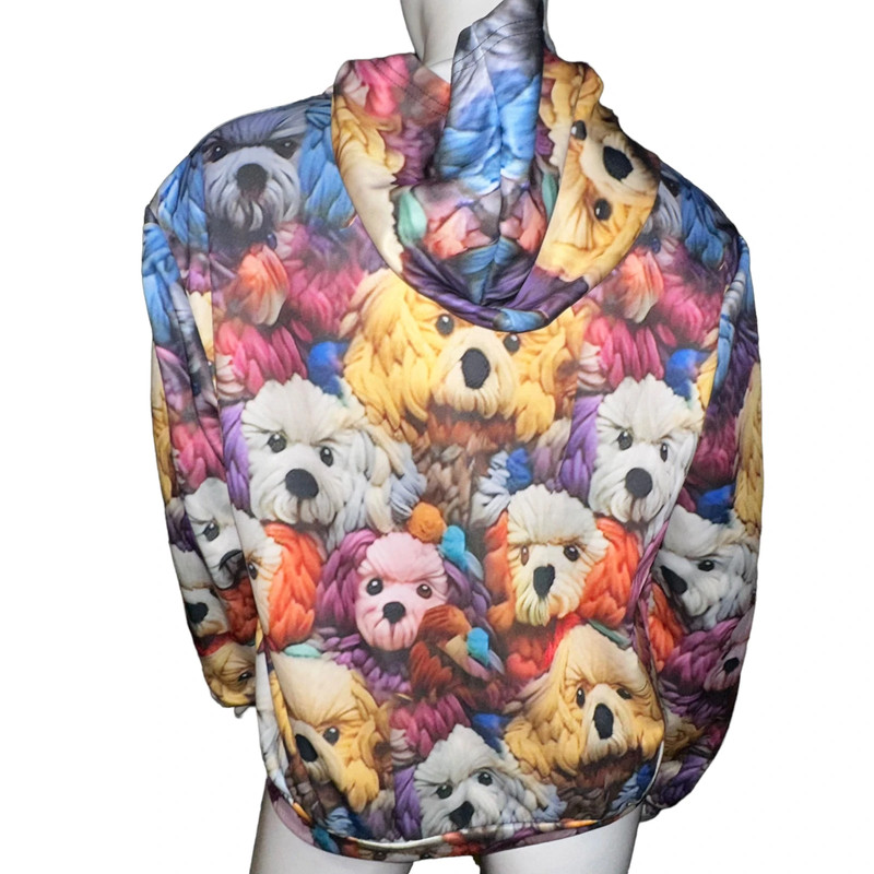 Colorful dog print hoodie XL 3