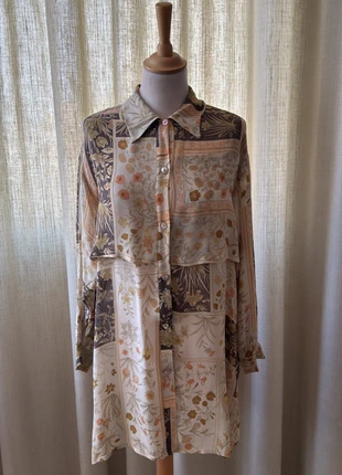 Camicia Seventy vintage beige marrone fantasia viscosa, marke: Seventy, zustand: Sehr gut, größe: L / 40 / 12, 55,00 €, 58,45 € inklusive Vinted-Käuferschutz