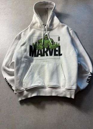 Hoodie / Pull à capuche vintage Marvel blanc – Taille S (Unisexe), merk: Marvel, staat: Heel goed, maat: S, € 20,00, € 21,70 inclusief Kopersbescherming Pro