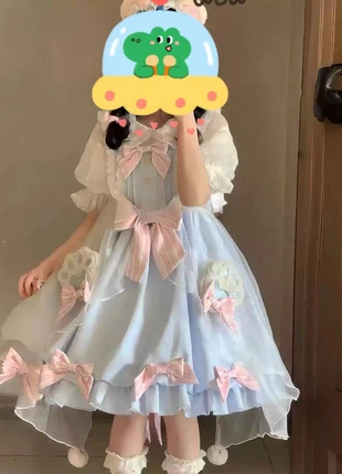 Dreamy Bear Pastel Blue JSK Lolita Dress (One Size), marque: Lolita, état: Très bon état, taille: Taille unique, 34,80 €, 37,24 € Protection acheteurs incluse