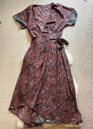 Paisley Maxi Wickelkleid Vintage, état: Très bon état, taille: Taille unique, 13,00 €, 14,35 € Protection acheteurs incluse