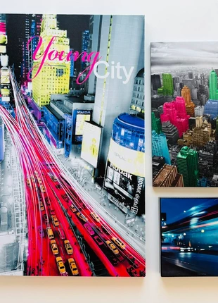 Lot de 3 superbes tableaux thème New York, merk: New York, staat: Heel goed, € 10,00, € 11,20 inclusief Kopersbescherming