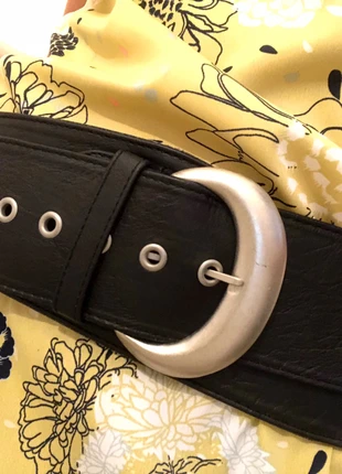 Ceinture large noire et boucle métal, condition: New without tags, size: 85 cm, €7.00, €8.05 includes Buyer Protection