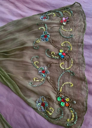 Embroidered Shawl Sequin Tuch Indien Sheer Hippie Festival Goa Psytrance Bollywood Y2K Coquette, merk: COQUETTE, staat: Heel goed, € 6,66, € 7,69 inclusief Kopersbescherming