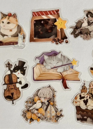 Stickers transparents vintage aesthetics rétro effet illustration aquarelle personnages chats, brand: Stickers, condition: New with tags, €2.50, €3.33 includes Buyer Protection