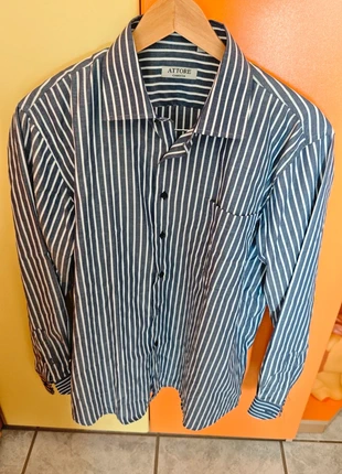 Camicia uomo blu a righe nuova, marque: Attore, état: Neuf sans étiquette, taille: XL, 10,00 €, 11,20 € Protection acheteurs incluse