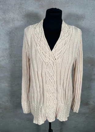 Pull Maille Torsadée Cable Knit Vintage Leo Nicole beige clair texturé taille XL, brand: Vintage Dressing, condizioni: Ottime, taglia: XL / IT 46 / EU 42, €10.00, €11.20 include la Protezione acquisti Pro