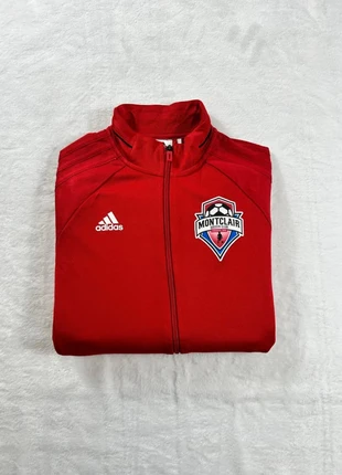 Veste zippé haut survêtement football Adidas Montclair Soccer Club - Taille S Homme - Rouge, marque: adidas, état: Très bon état, taille: S, 10,00 €, 11,20 € Protection acheteurs incluse