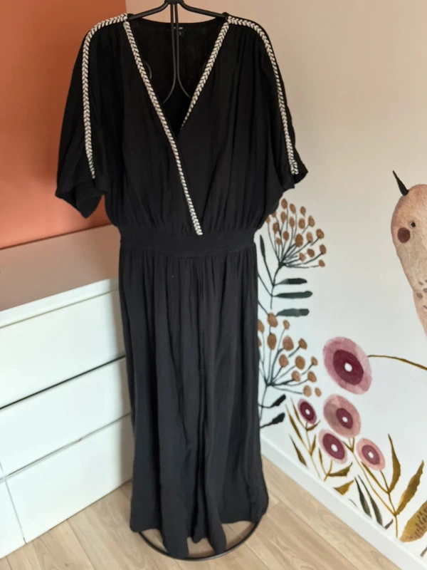 Robe longue noir en gaze de coton Kiabi - photo numéro 2
