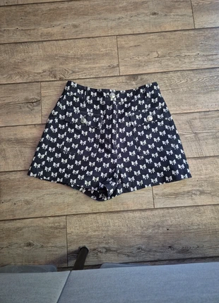 Short Maje en jean coton imprimé nœuds bleu & blanc – Taille S (36), marque: Maje, état: Très bon état, taille: S / 36 / 8, 90,00 €, 95,20 € Protection acheteurs incluse