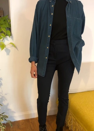 Pantalon droit taille haute bleu foncé , brand: Zara, condition: Good, size: S / 36 / 8, €9.00, €10.15 includes Buyer Protection