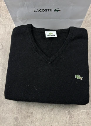 Pull col V lacoste unies noir logo brodé taille M homme / KZ032, brand: Lacoste, condition: Very good, size: M, €34.90, €37.35 includes Buyer Protection