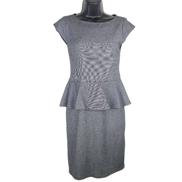 Alice + Olivia Employed Adeline Peplum Dress in Heather Grey Size 8 1