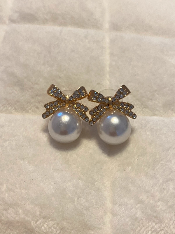 New faux Pearl bow earrings 4