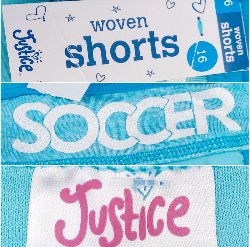 Justice woven soccer shorts size 16 (NWTS) 5