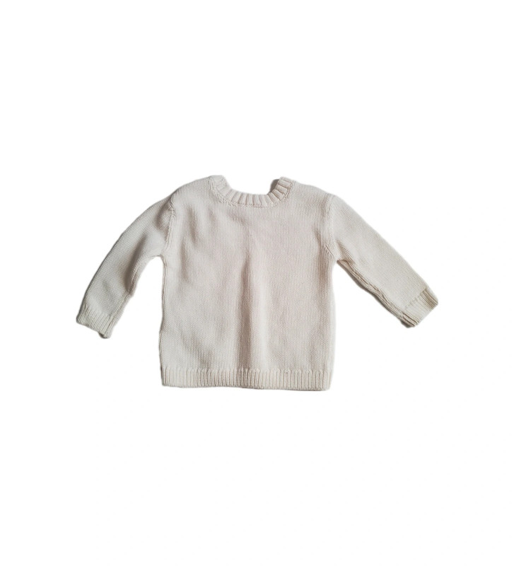 Carter's Baby Cream Cable Knit 100% Cotton Sweater Size 6M Unisex 2