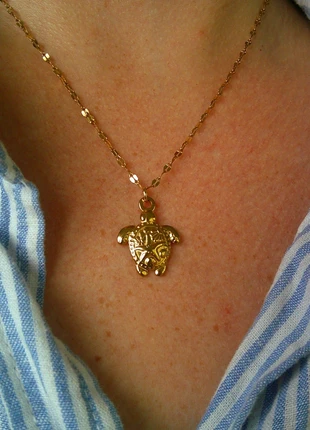 Jolie tortue marine 🌟 étoile de mer et coquillage 🌟 collier acier inoxydable ajustable doré, marke: acier inoxydable, zustand: Sehr gut, 8,00 €, 9,10 € beinhaltet Vinted-Käuferschutz Pro
