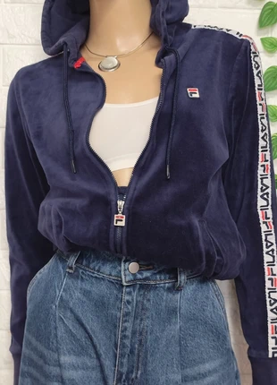 FILA mujer sudadera terciopelo navy full zip capucha premium vintage Y2K, marque: FILA, état: Très bon état, taille: S / 36 / 8, 15,90 €, 17,40 € Protection acheteurs incluse