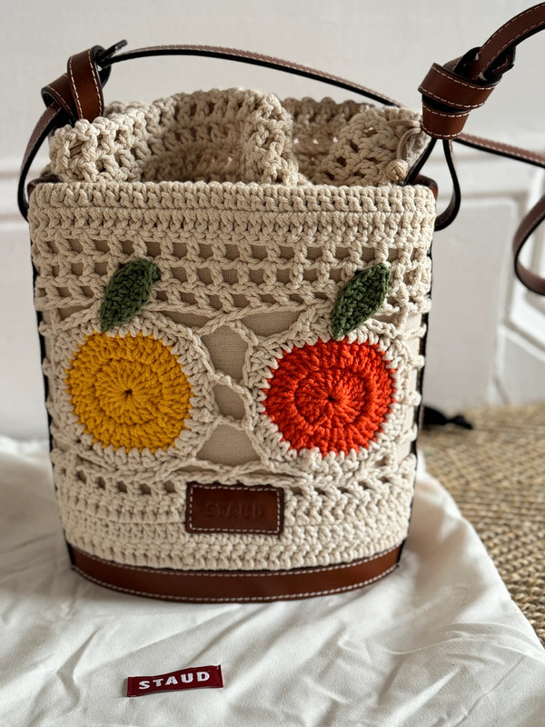 Staud Anita Crochet Fruit Bag 1