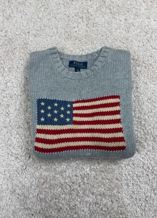 Sweat Pull Crewneck - Ralph Lauren USA Flag - Gris L Femme, merk: Ralph Lauren, staat: Heel goed, maat: L / 40 / 12, € 130,00, € 137,20 inclusief Kopersbescherming