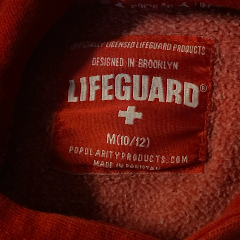 Juniors Official Lifeguard Sweater Newport Beach CA sz M 10/12 Red 5