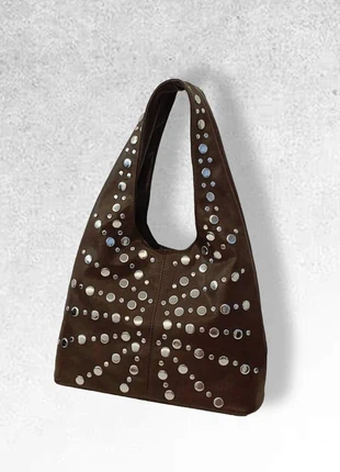 Sac à main clouté - vintage - marron, brand: Vintage Dressing, condition: New without tags, €39.00, €41.65 includes Buyer Protection Pro