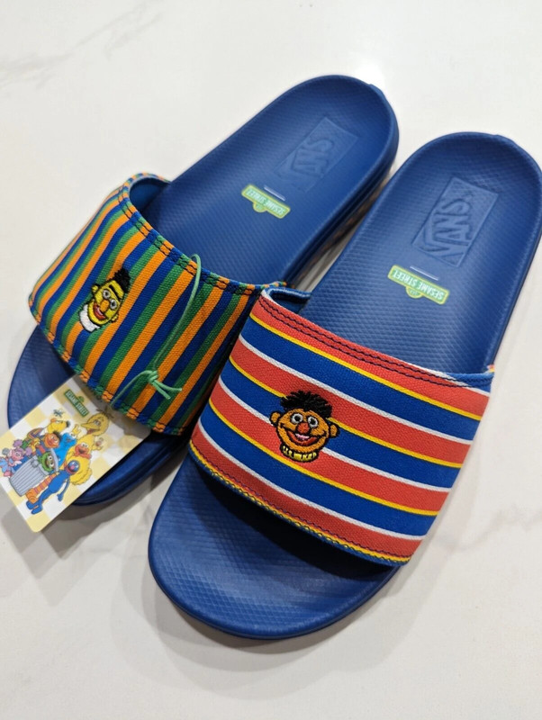 Vans x Sesame Street La Costa Slides Bert and Ernie Men's 8 Women's 9.5 Rare 1