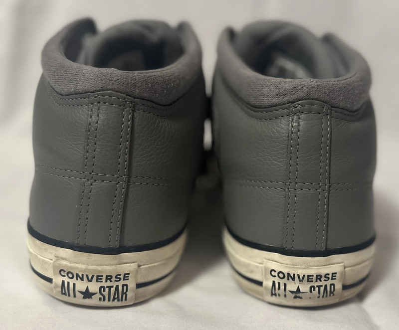 Men s Converse All Star Gray Leather Mid Tops Size US 13 UK 12.5 EU 47 Vinted