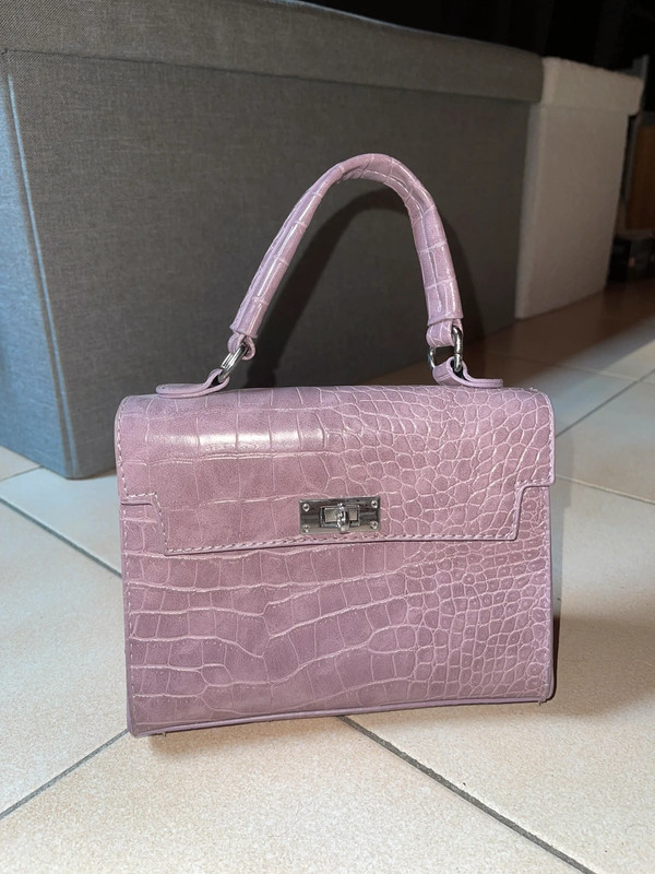 petit sac main shein violet rose poudre imitation brillant