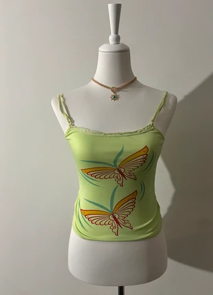 Débardeur à papillons – Taille M, marque: Made In Italy, état: Neuf sans étiquette, taille: M / 38 / 10, 10,00 €, 11,20 € Protection acheteurs incluse