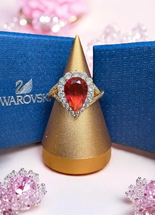 Bague Inspiration Style Swarovski Zircon Gold Strass Rubis Luxe Oldmoney Glamour, marque: Swarovski, état: Très bon état, taille: 18,1 mm, 22,00 €, 23,80 € Protection acheteurs incluse