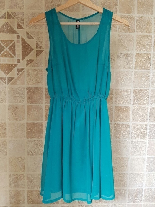 Robe turquoise, h&m, taille 36 3