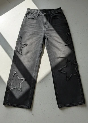 Jean Noir Étoiles Brodées – Streetwear / Automne-Hiver / Tendance Y2K / Oversize, estado: Muy bueno, tamaño: M / 38 / 10, 49,90 €, 53,10 € Protección al comprador incluida