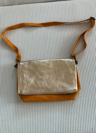 Sac en cuir réversible doré et moutarde, marca: The Genuine Leather, estado: Nuevo con etiquetas, 35,00 €, 37,45 € Protección al comprador incluida