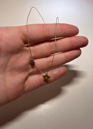 Collier en ficelle dorée avec pendentif étoile et pierre violette , estado: Muito bom, €5.00, €5.95 inclui Proteção do Comprador