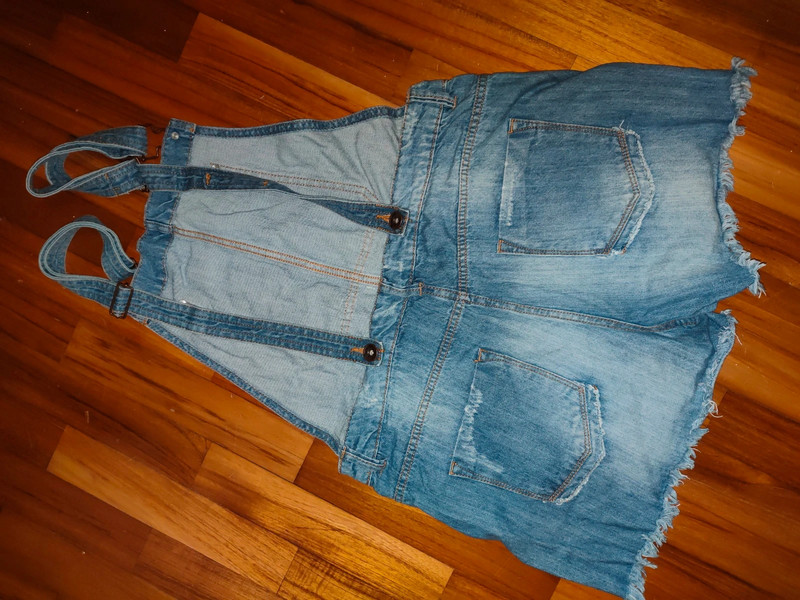 Salopette jeans pantaloni corti discount