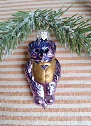 Vintage! Geweldige beer paars met goud kerstornament kerstbal glas, merk: Vintage, staat: Heel goed, € 9,50, € 10,68 inclusief Kopersbescherming Pro