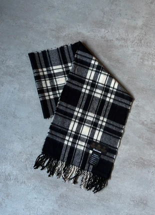 Écharpe Barbour carreaux tartan blanc noir lambswool scarf laine black White made in Scotland, brand: Barbour, condition: Very good, €24.00, €25.90 includes Buyer Protection Pro