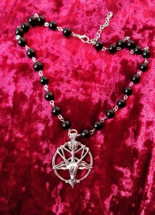 Baphomet Beaded Necklace, brand: Ravens Lair, condition: New without tags, £9.00, £10.15 includes Buyer Protection