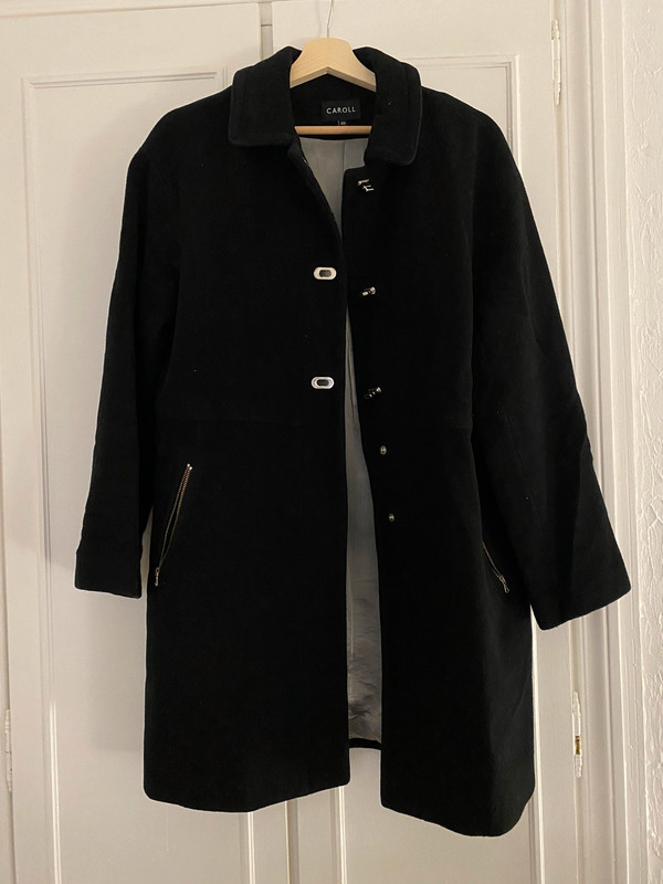 manteau long noir caroll