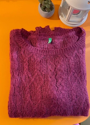 Maglione bordeaux con trecce, marque: United Colors of Benetton, état: Neuf sans étiquette, taille: Taille unique, 8,00 €, 9,10 € Protection acheteurs incluse