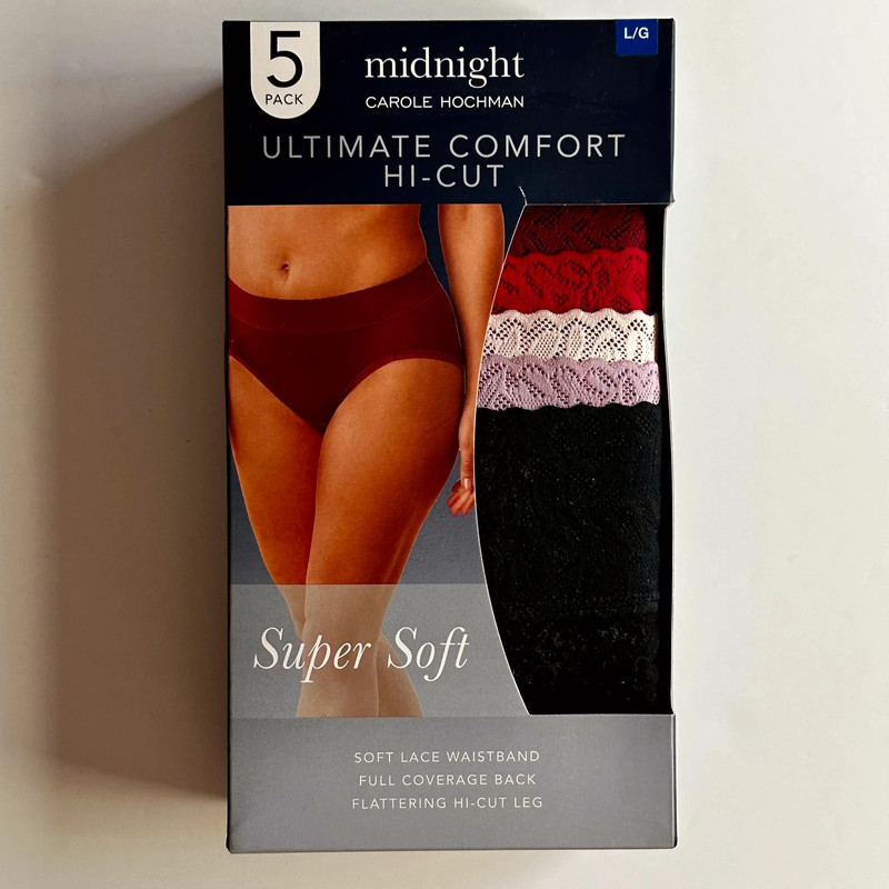 Carole Hochman Midnight Ladies' Comfort Hi-Cut, 5-pack Lady Underwear