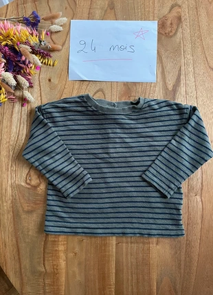 T-shirt manches longues vert coton bio épais - garçon 24 mois - La redoute, brand: La Redoute, condition: Very good, size: 18-24 months / 86 cm, €1.00, €1.75 includes Buyer Protection